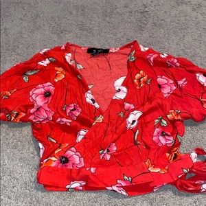 Floral Wrap Crop Top